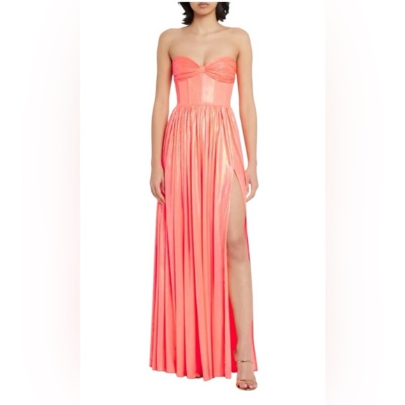 Bronx and Banco Dresses & Skirts - BRONX AND BANCO Florence Strapless A-Line Bustier Gown in Metallic Coral NWT